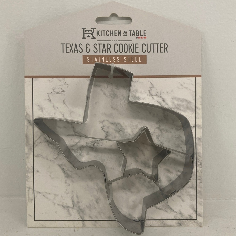Kitchen & Table HEB Texas & Star Cookie Cutter Stainless Steel Lone Star State